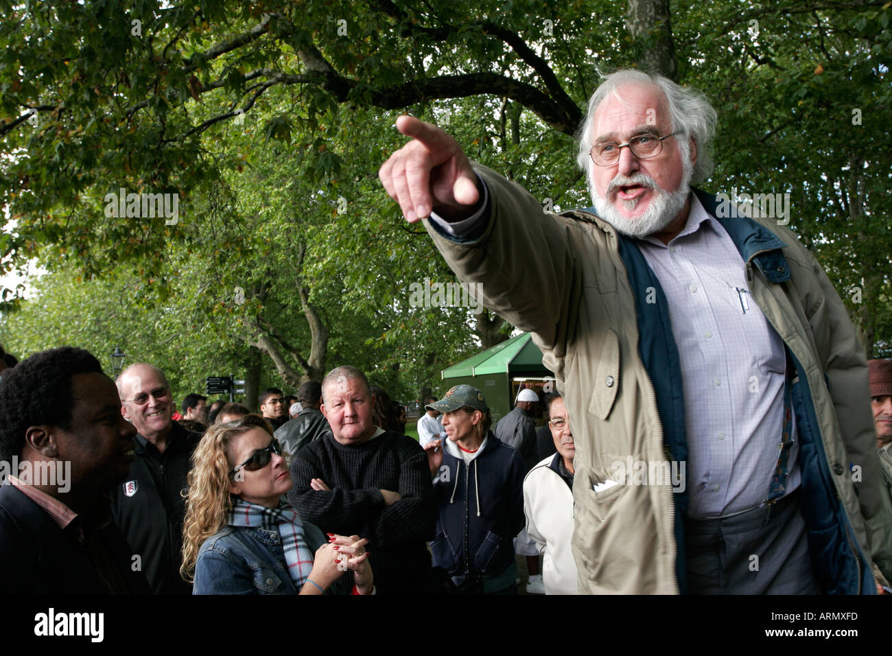 Christian speaker at Speakers Corner Hyde Park London UK Stock Photo