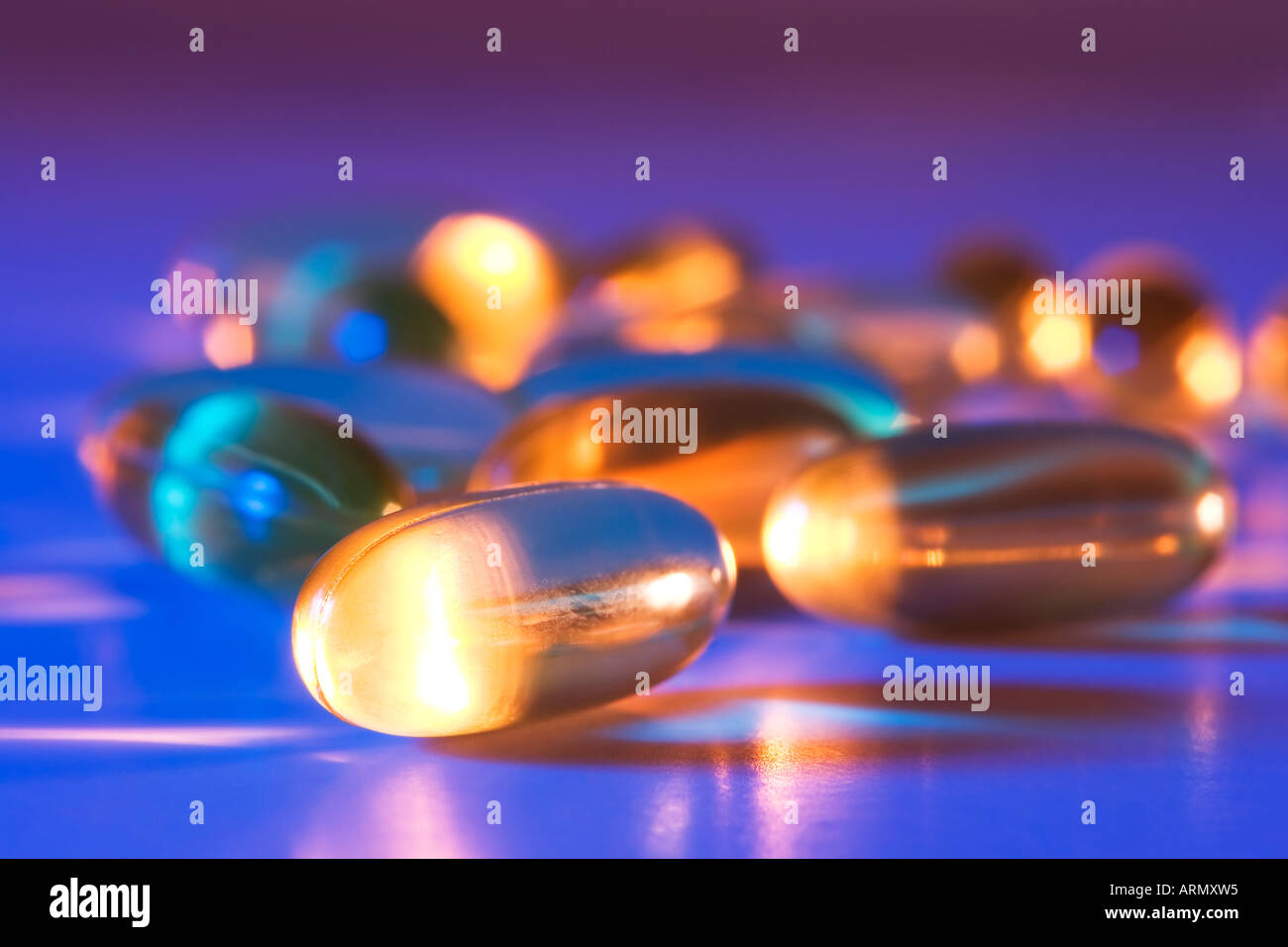 Vitamin E tablets Stock Photo