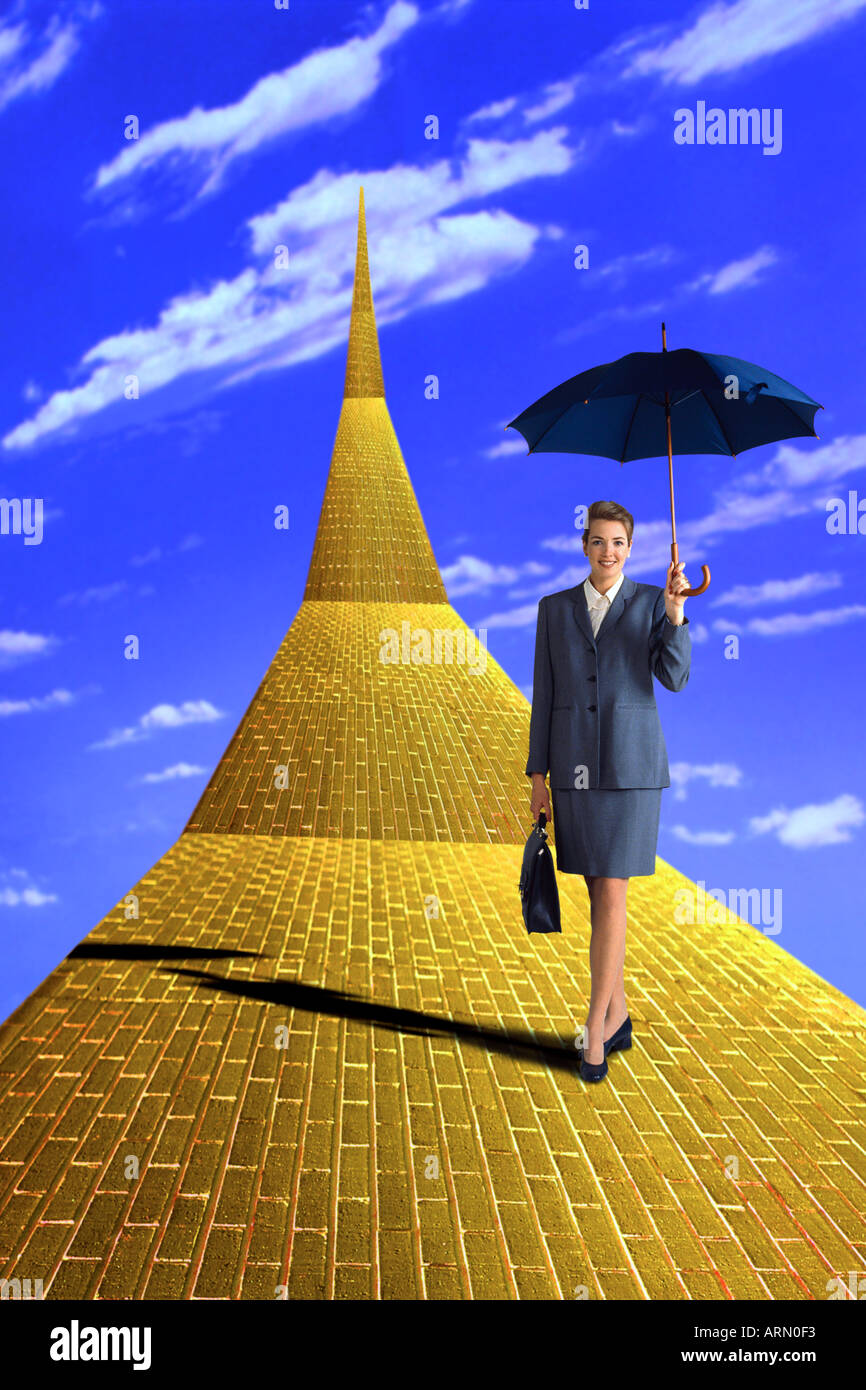 Golden road Stock Photo