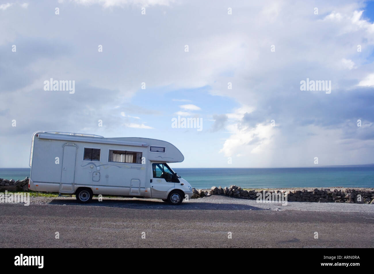 A recreational vehicle. Camper van. Motorhome. The Burren. County Clare