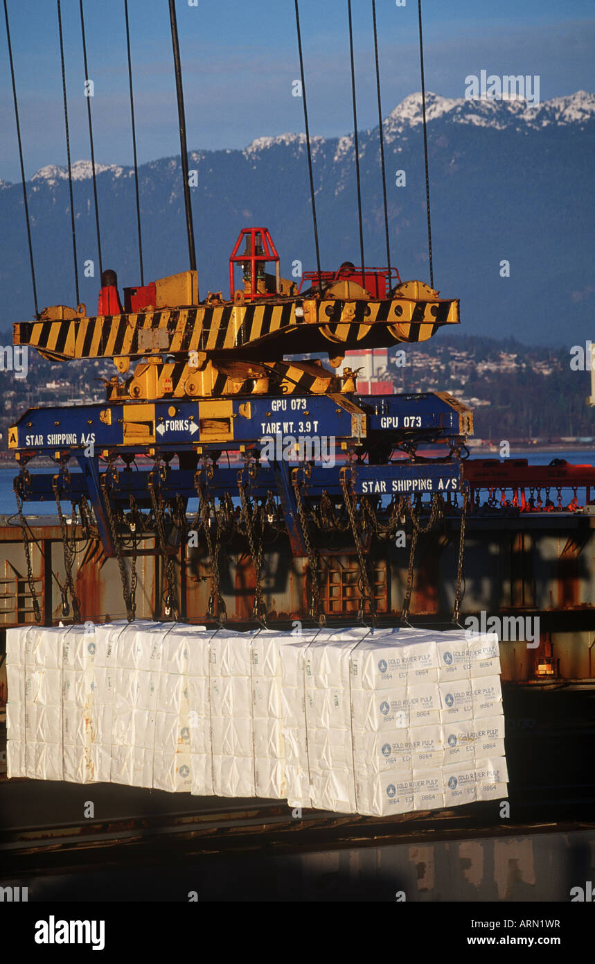 Port of Vancouver loading BC paper products, British Columbia, Canada