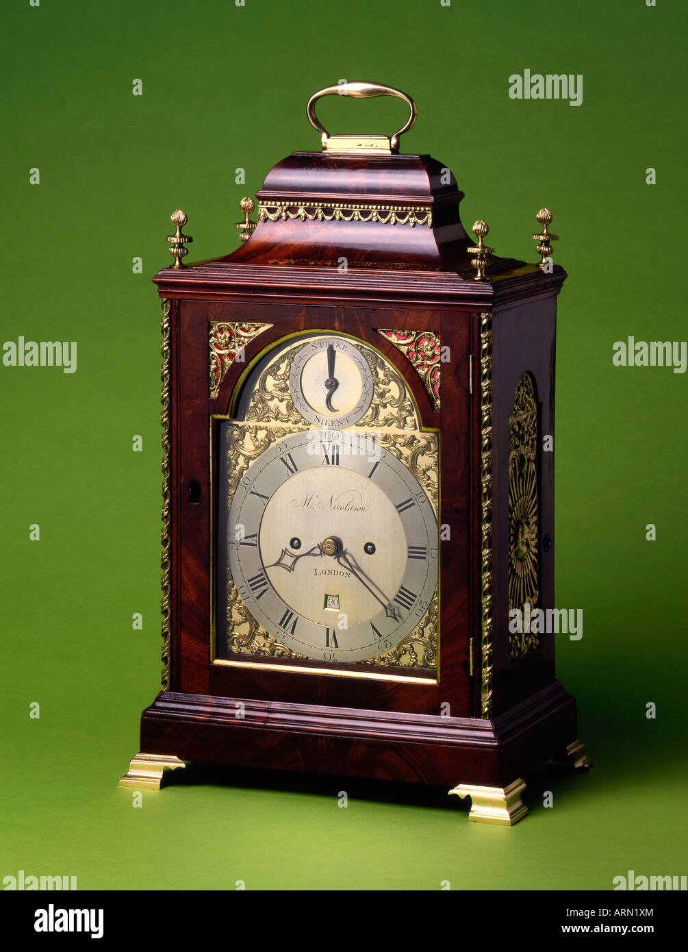 bracket clock by Nicolason circa 1780 Stock Photo Alamy