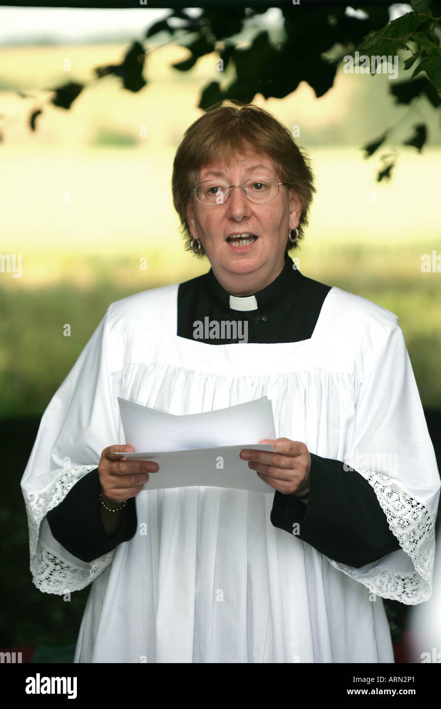 Rvd Margaret King administers the car blessing service, All Saints