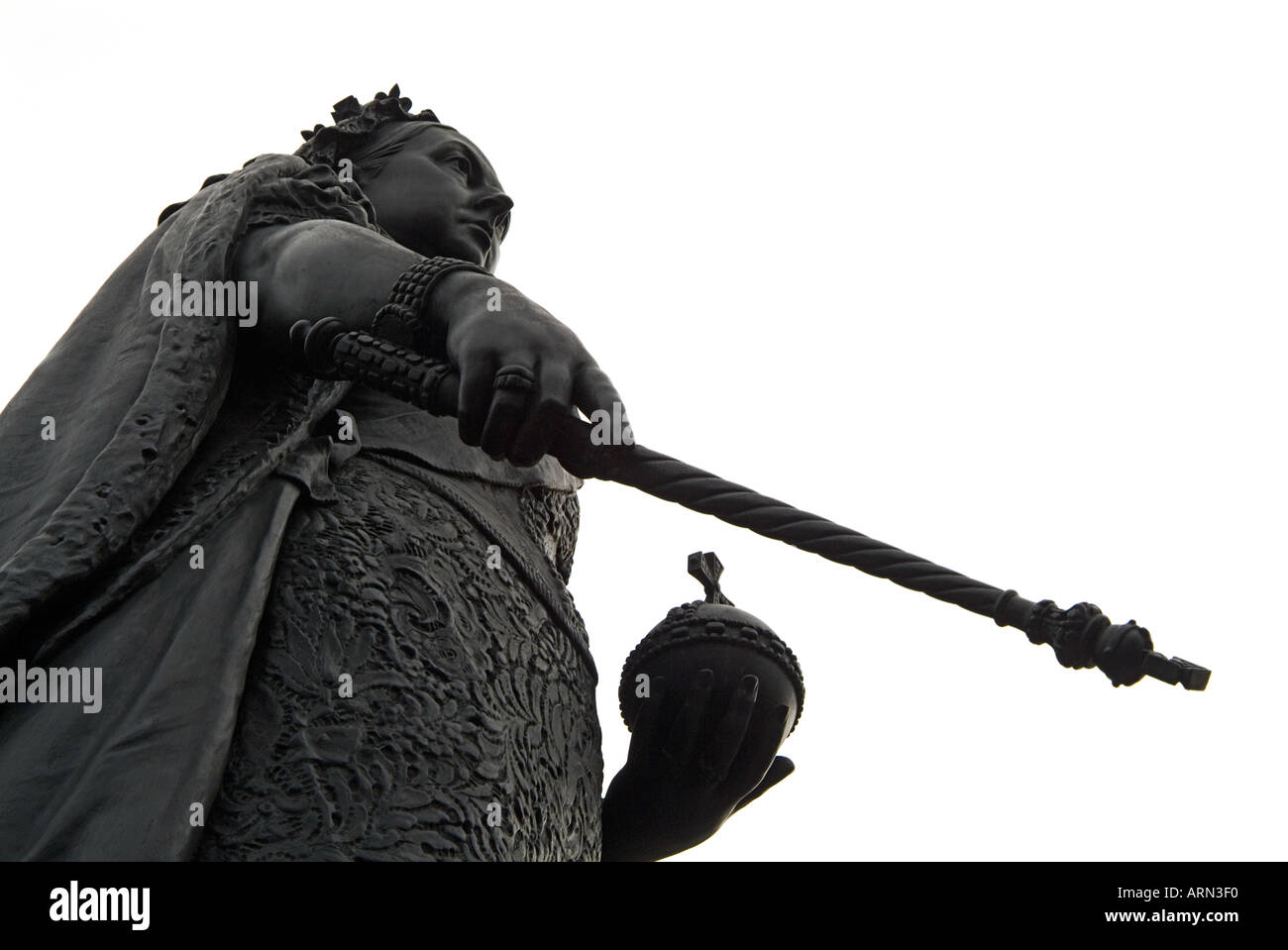 statue of Queen Victoria outside Windsor Castle Windsor Berkshire England UK Stock Photo