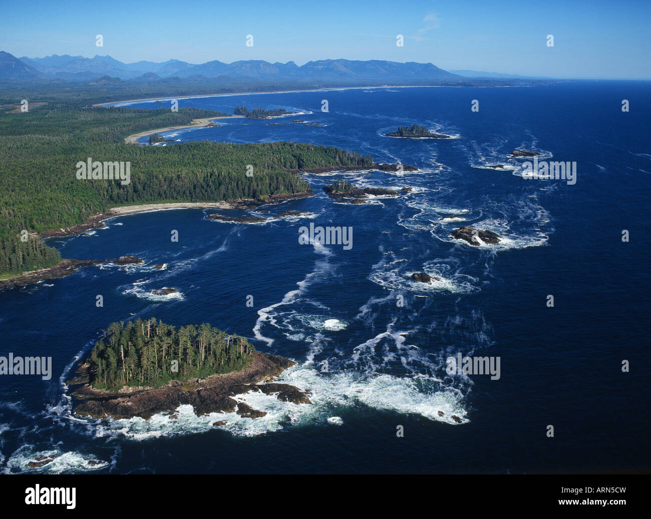 Aerial view of Radar Beaches, Pacific Rim National Park, Vancouver ...