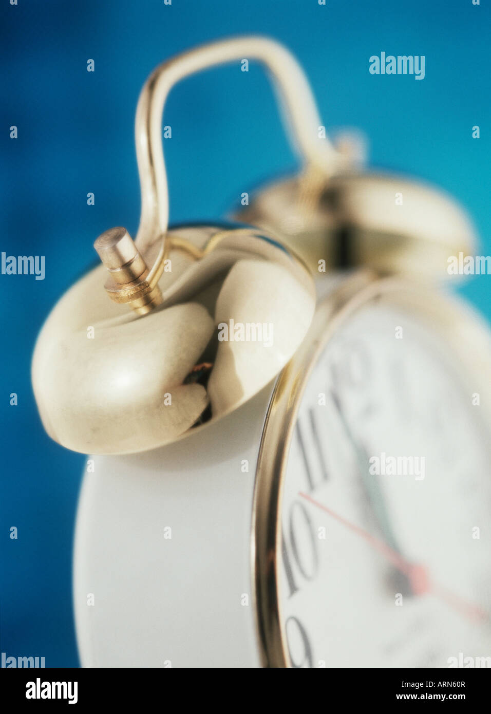 Alarm clock with old fashioned ring bells - soft focus, Canada. Stock Photo