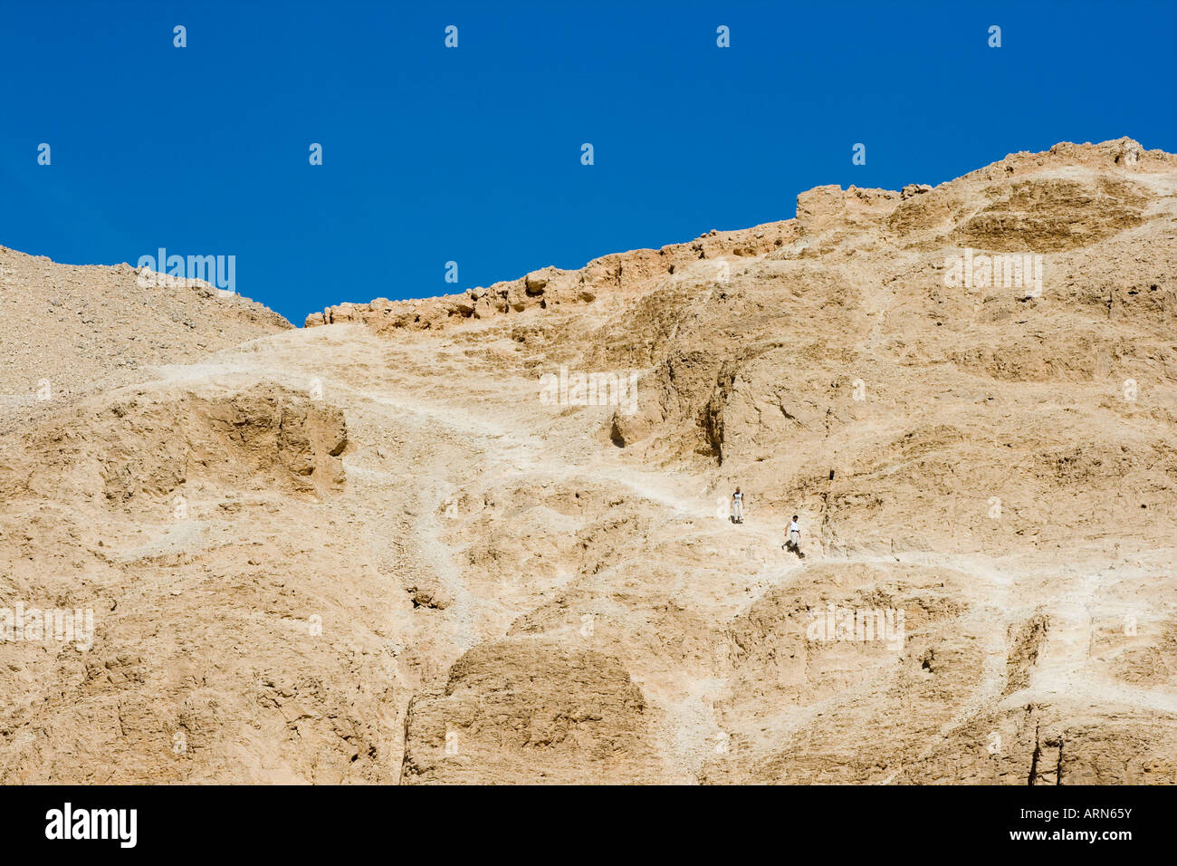 Way from the Temple of Hatshepsut to the valley of the kings West Bank Luxor Nile Valley Egypt Stock Photo