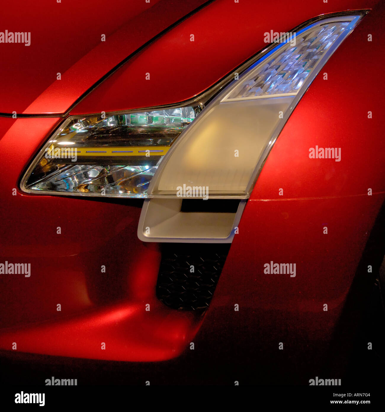 Mazda Concept car headlight detail Stock Photo