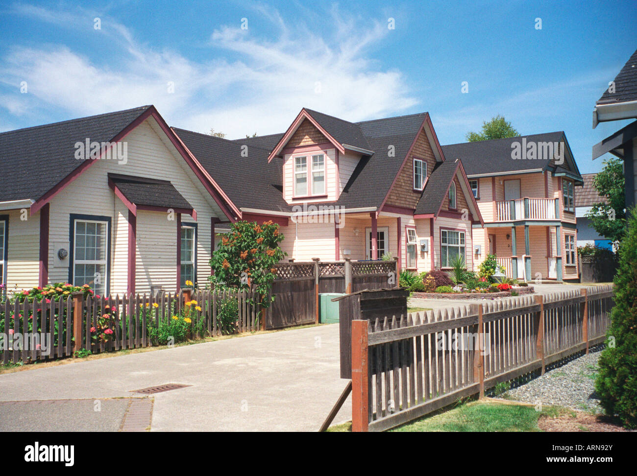 homes in Sidney, Vancouver Island, British Columbia, Canada Stock Photo