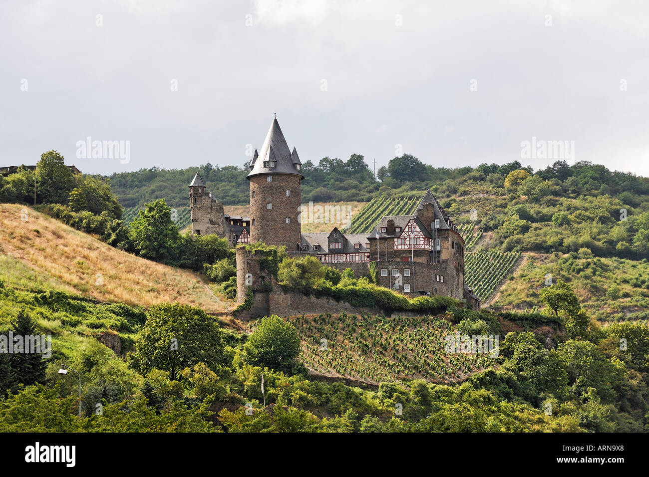 Castle Stahleck, Bacharach on the Rhine, Rheinland-Pfalz, Germany Stock Photo
