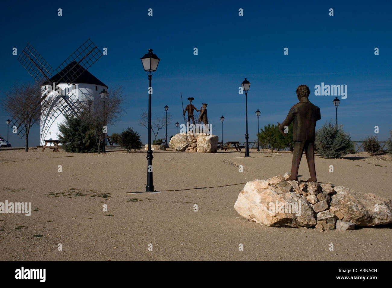 Al Parque de Molino Don Quijote country Barrax La Mancha Spain Stock Photo