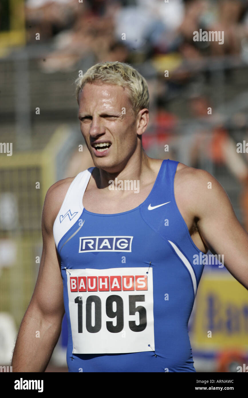 14.07.2006, sprint men, 1095 Blume, athletics, German championships Ulm, Baden-Wuerttemberg Germany Stock Photo