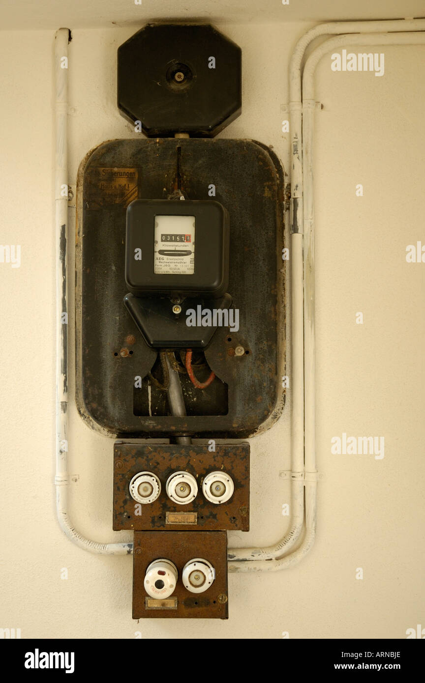 Old electricity meter Stock Photo Alamy