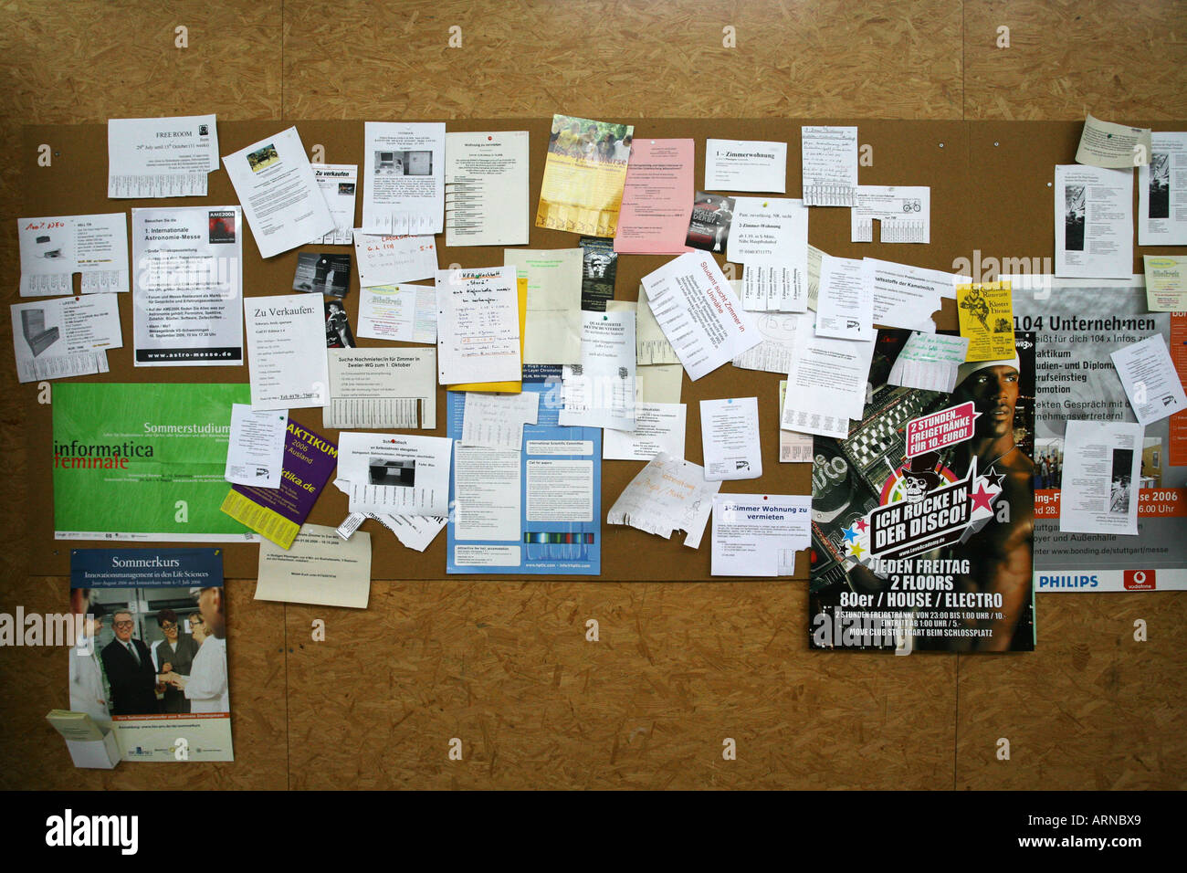 Bulletin- board university Stock Photo