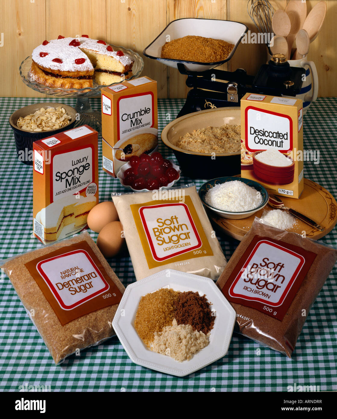 A selection of Baking ingredients & equipment Stock Photo Alamy