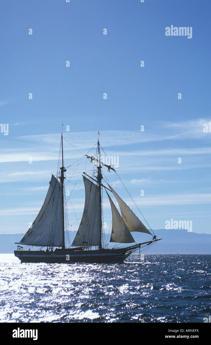 recreational sailing off Victoria waterfront, schooner, Vancouver