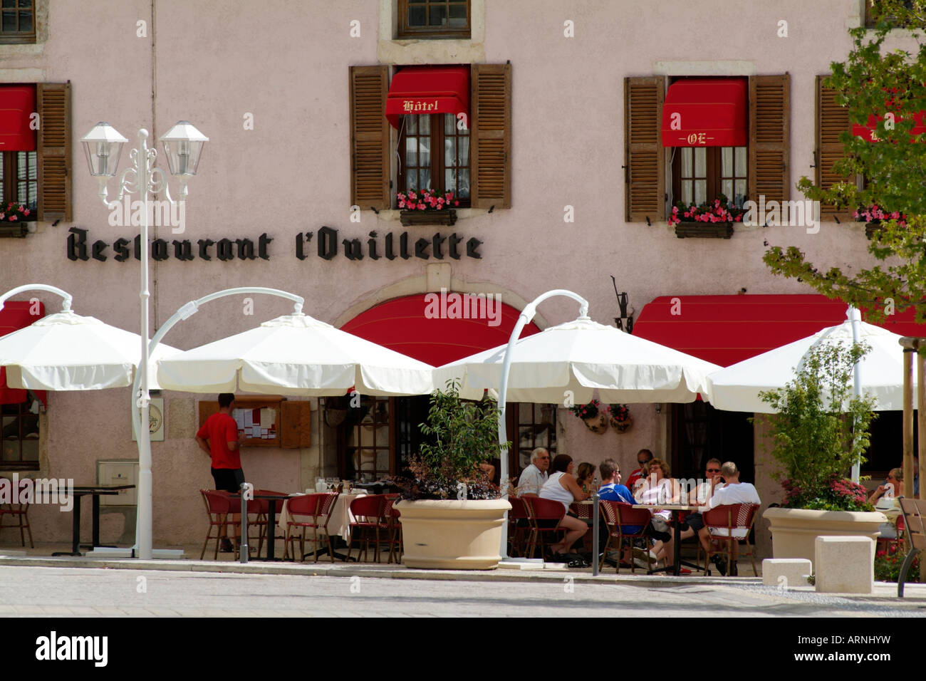 Bar cafe restaurant hotel in Santenay France Stock Photo