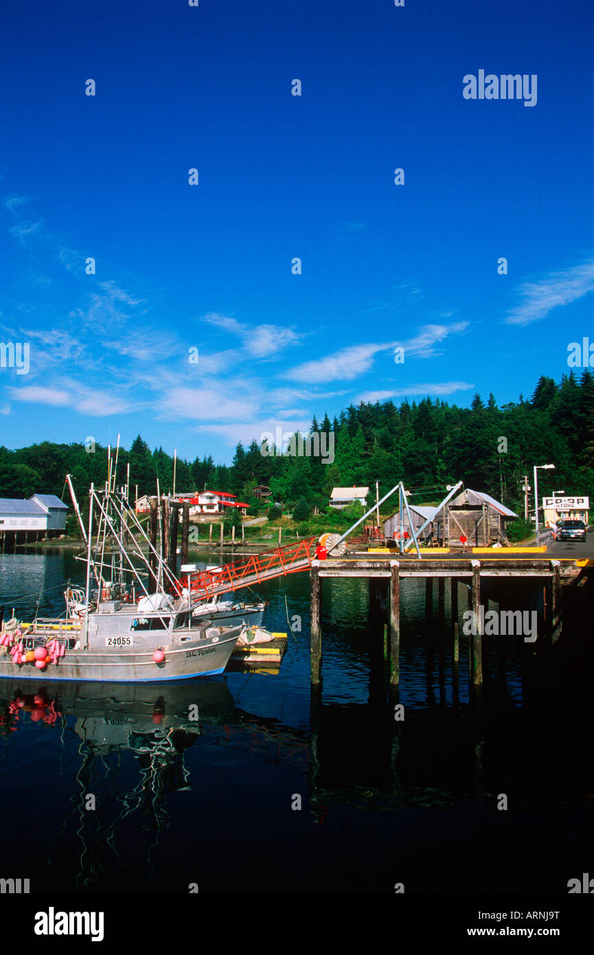 Malcolm Island, Sointula fishboats at wharf, British Columbia, Canada
