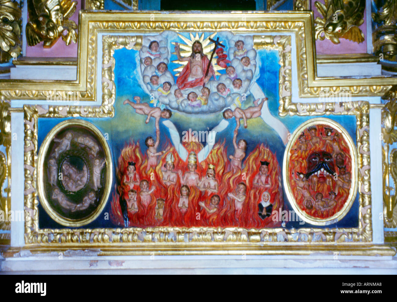 Tui Galicia Spain Catedral De Santa Maria Heaven And Hell Altar Detail Stock Photo