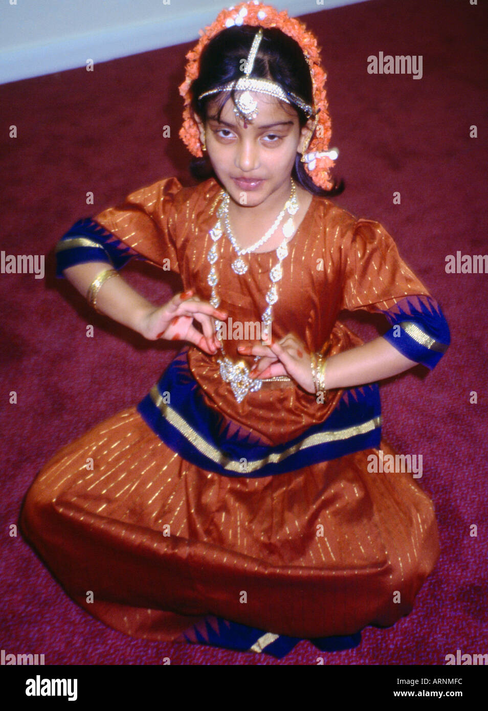 Tooting London England  Indian Girl  Diwali Performance Stock Photo