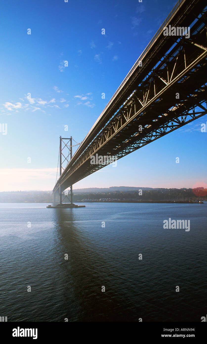 View of the Forth Road Bridge from the Superfast Ferry Stock Photo