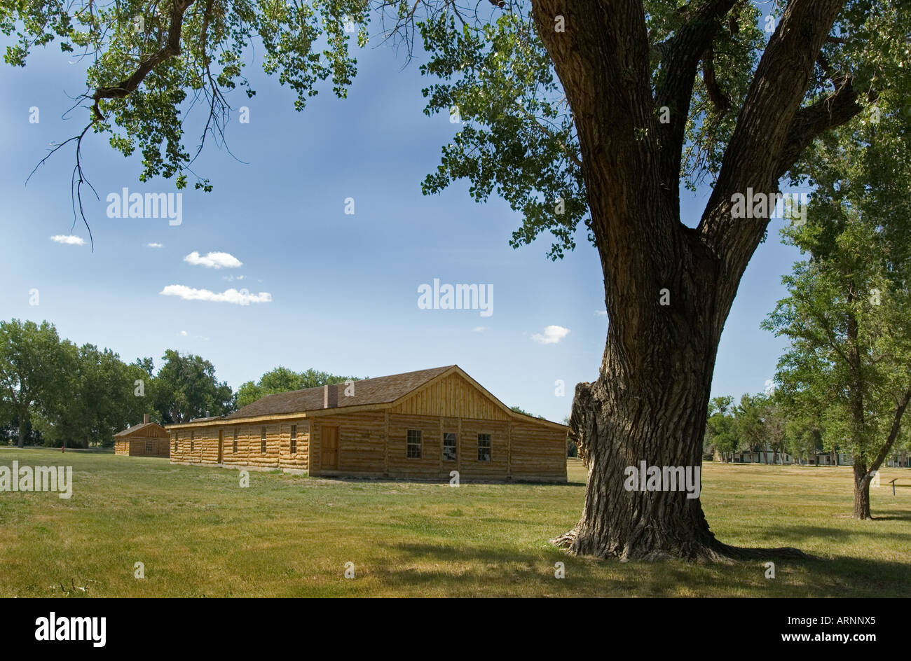 Officer quarters site of Crazy Horse's death at Fort Robinson State Park in NW Nebraska Stock Photo