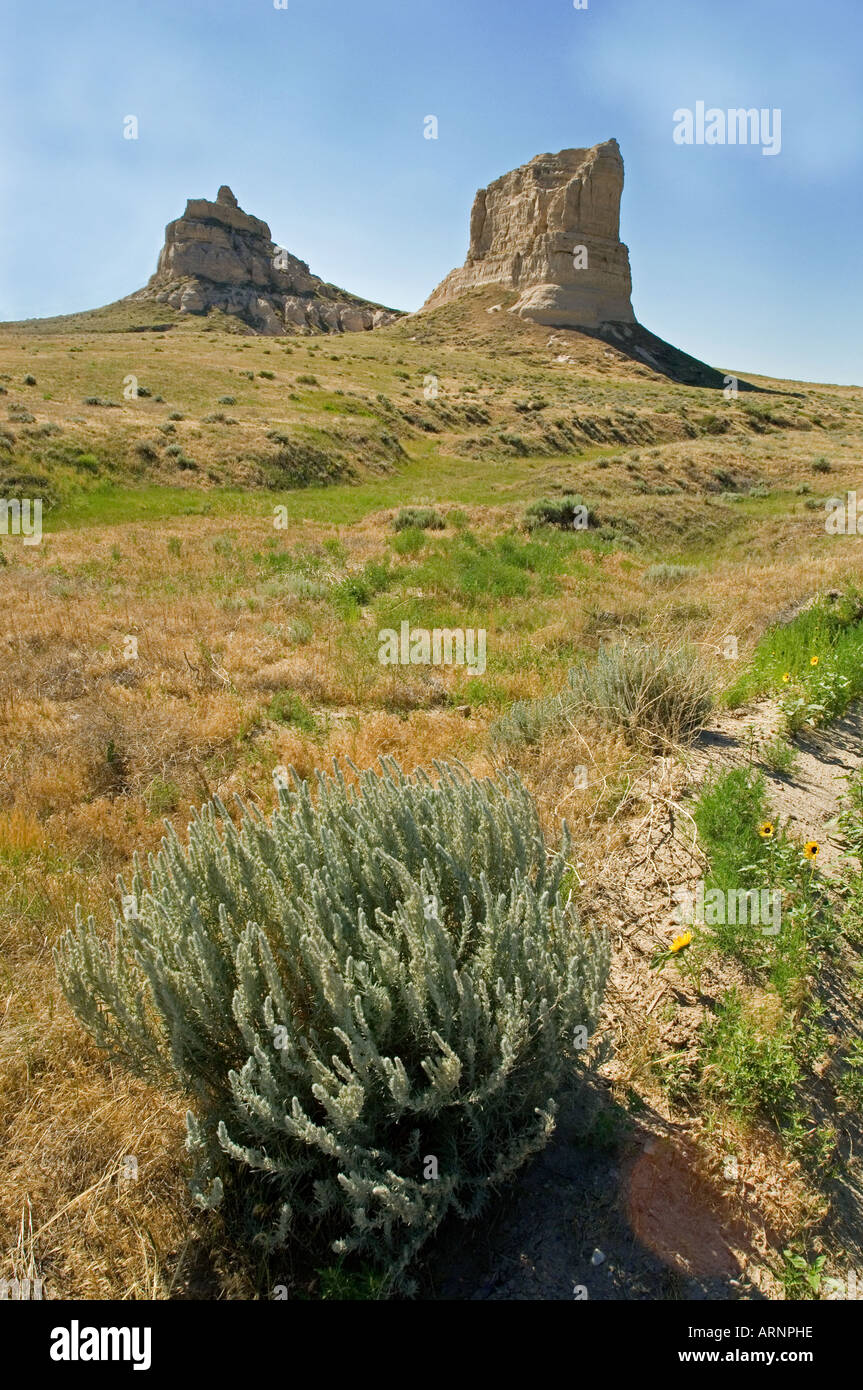 Courthouse and Jail Rock famous geographical landmarks in NW Nebraska