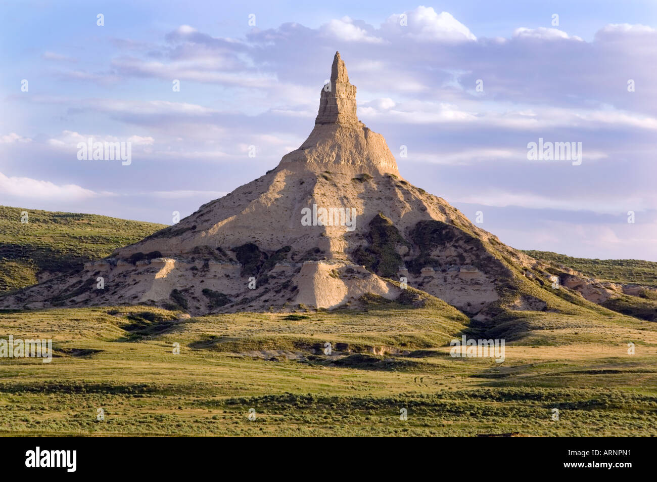 Chimney Rock famous geographic landmark near to Bayard NE Stock Photo