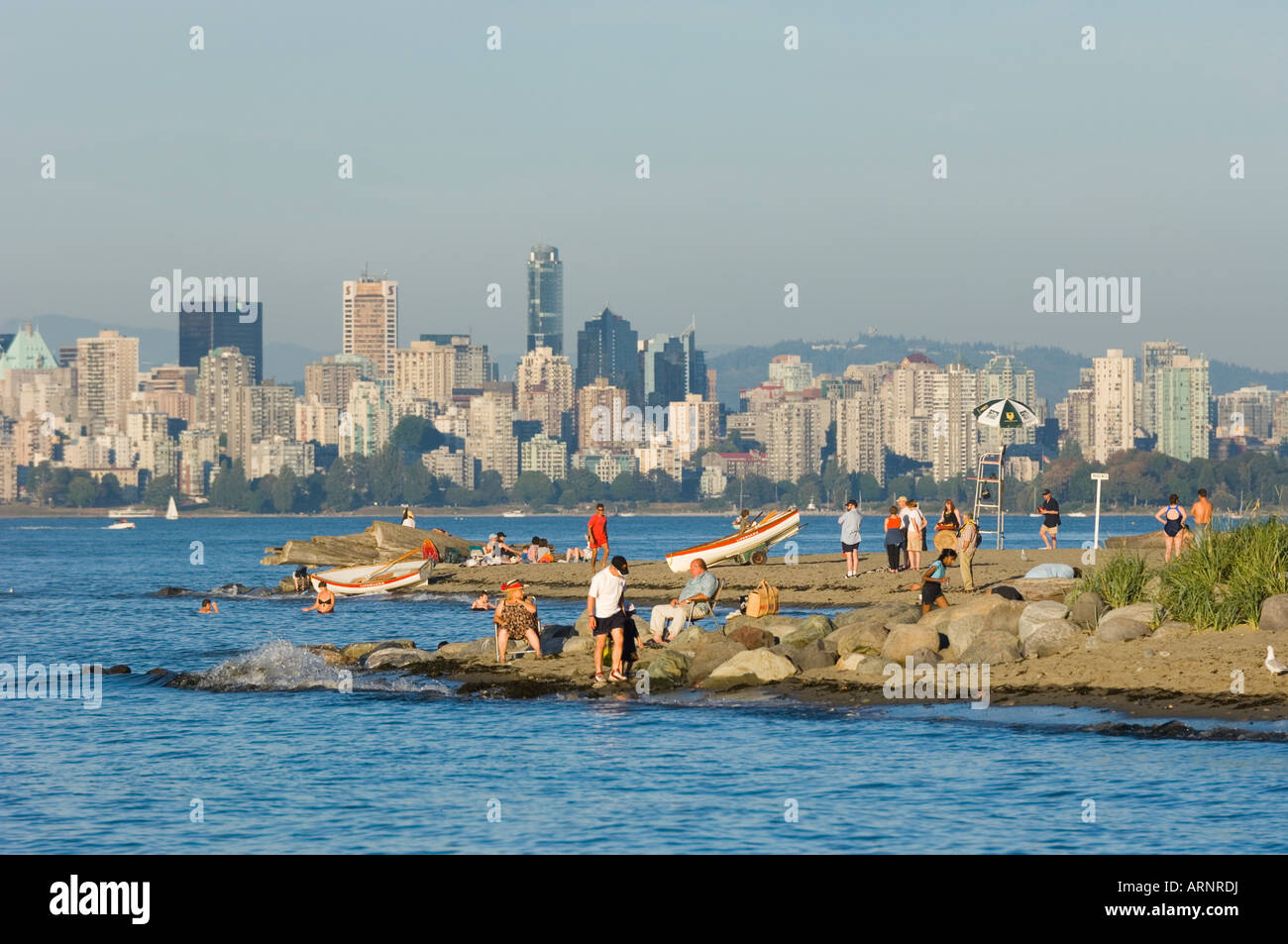 View of Kitsilano Beach Park and the West End beyond, British Columbia