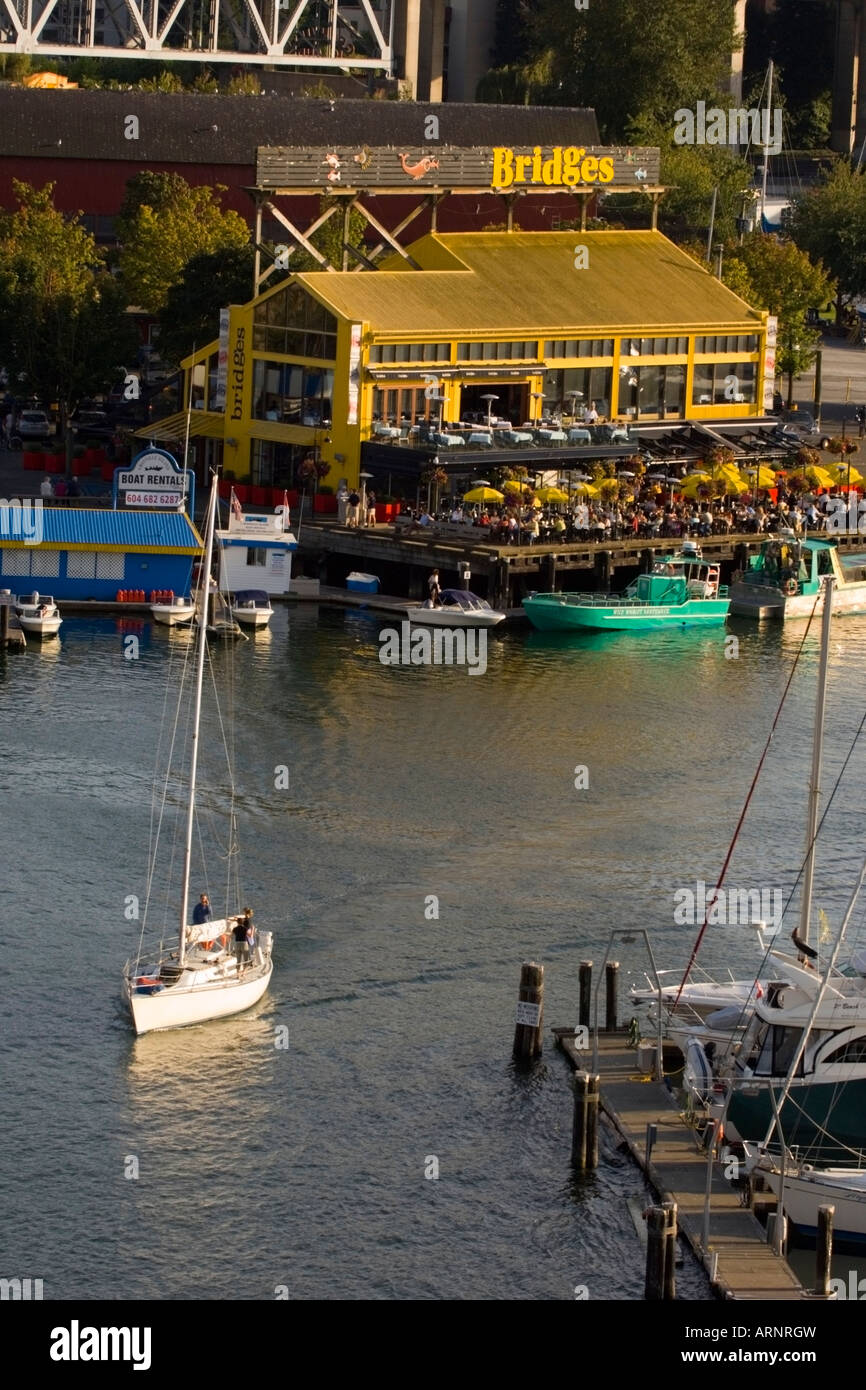 Restaurant along False Creek, Vancouver, British Columbia, Canada. Stock Photo