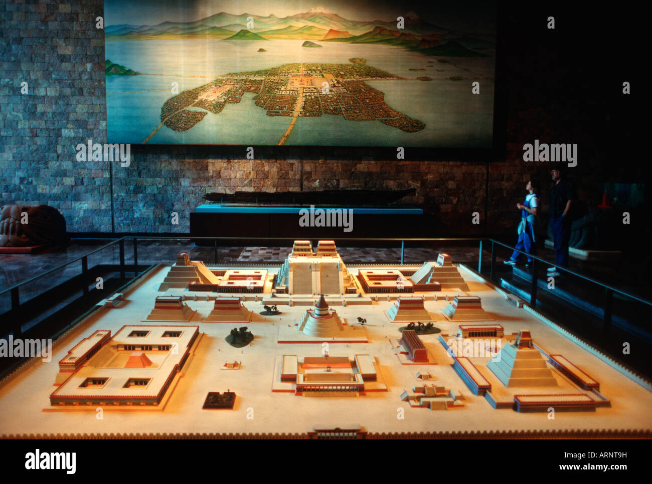 Mexico City, Museum of Anthropology scale model of aztec city on site of present day Mexico City Stock Photo