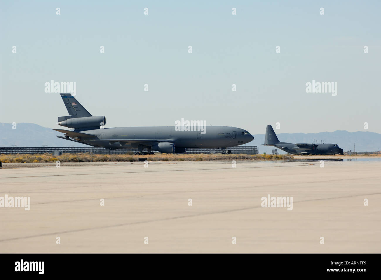Transportaton airplanes lined up at Edwards Air Force Base Open House ...