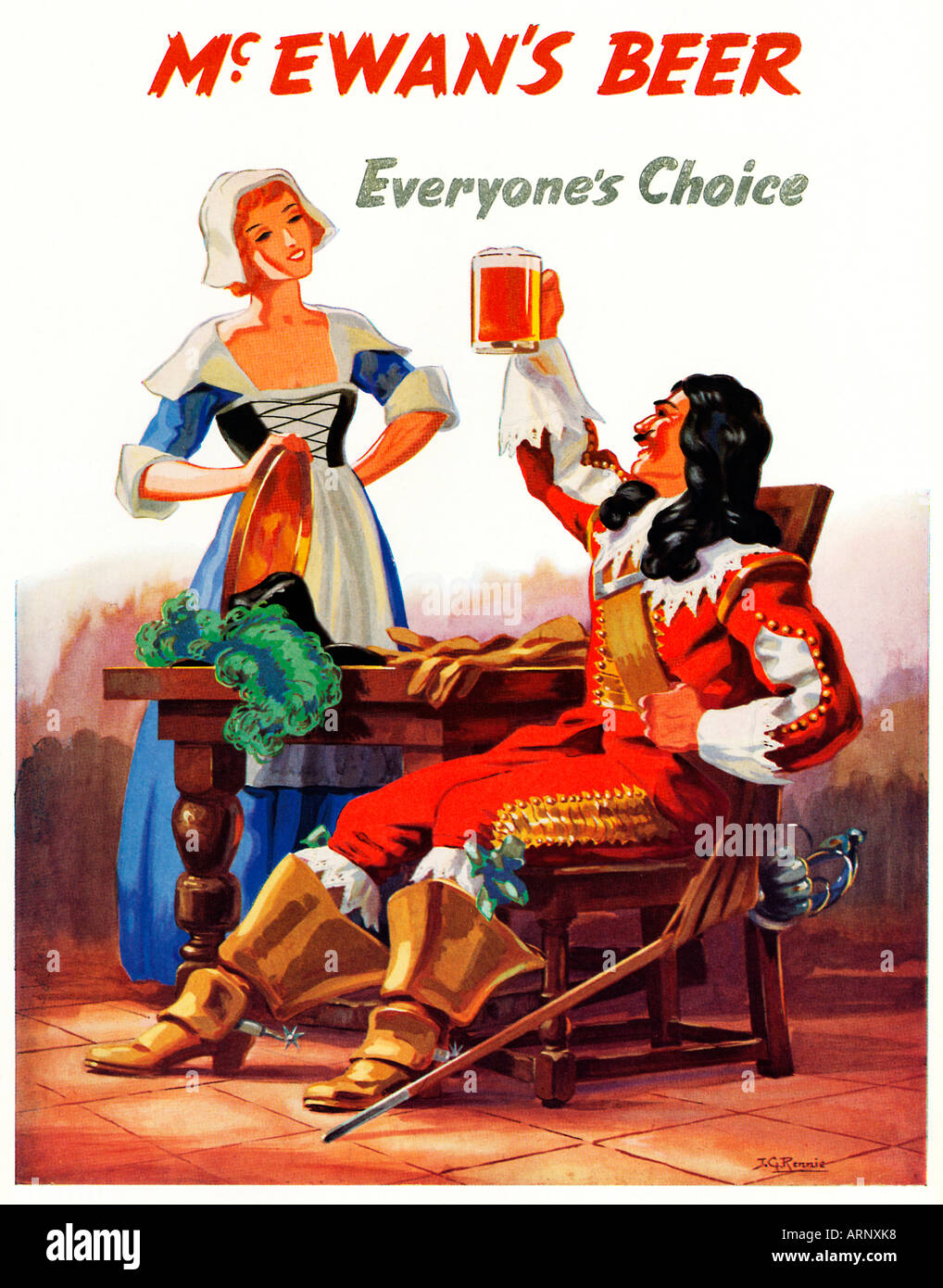 McEwans Beer Everyones Choice 1950s advert for the Scottish beer Stock Photo
