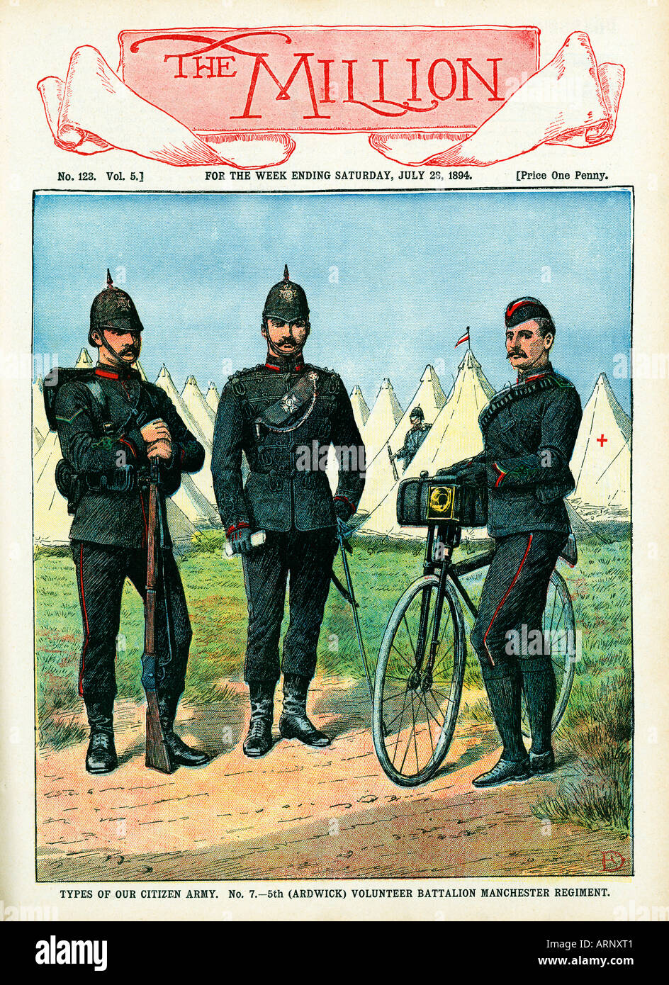 Manchester Regiment Volunteers the popular Victorian magazine The Million with the 5th Ardwick Volunteer Battalion Stock Photo