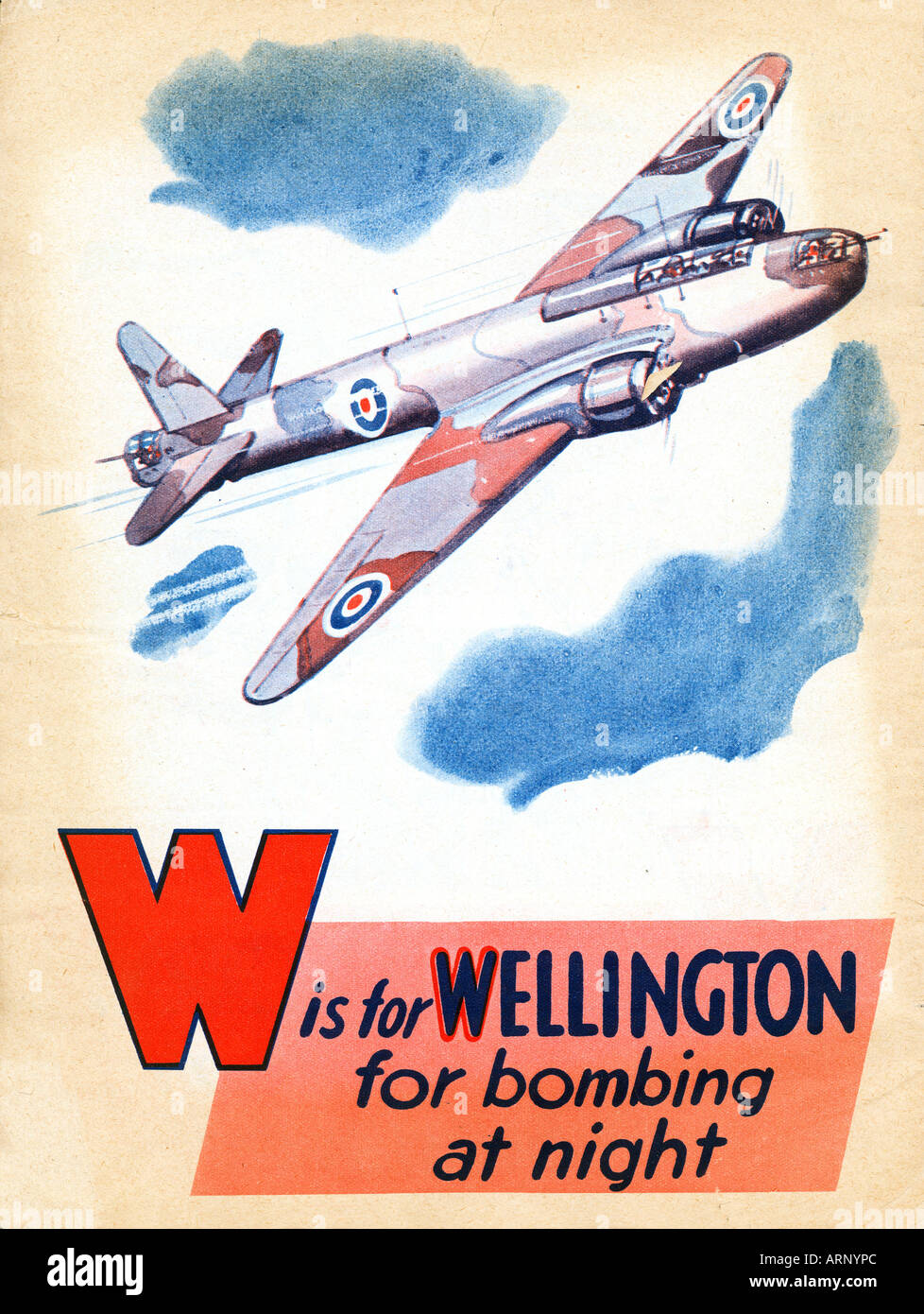 Battle of Britain W is for Wellington British childrens alphabet book from WW II Stock Photo