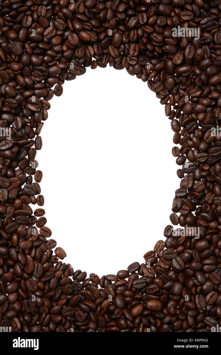 Oval Frame of Coffee Beans Stock Photo