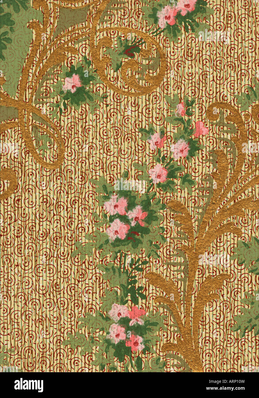Retro American floral wallpaper pattern Stock Photo