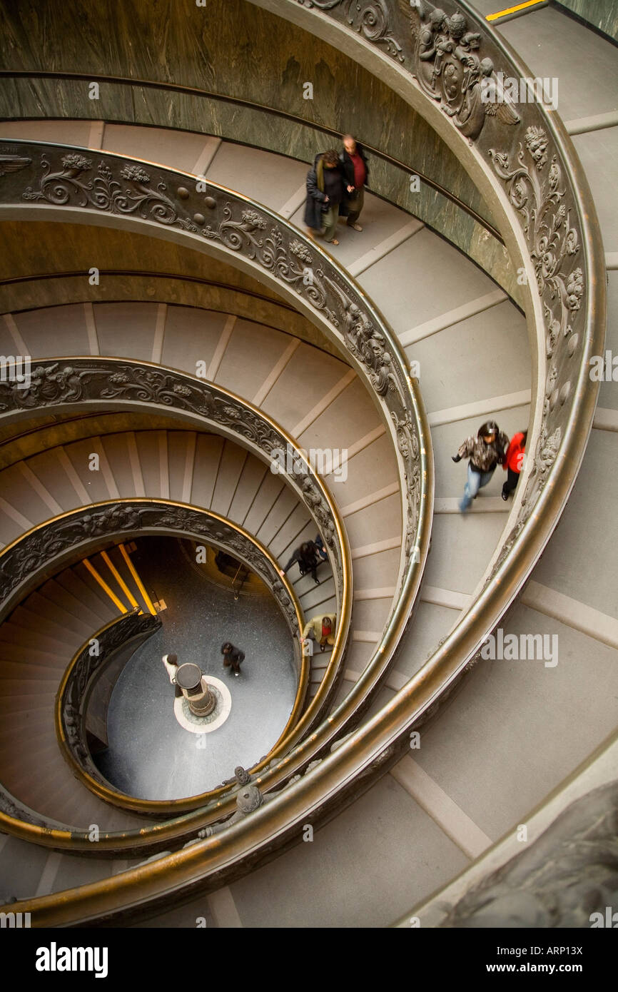 The Vatican museum spiral ramp designed by Giuseppe Momo in 1932 viewed from above Stock Photo