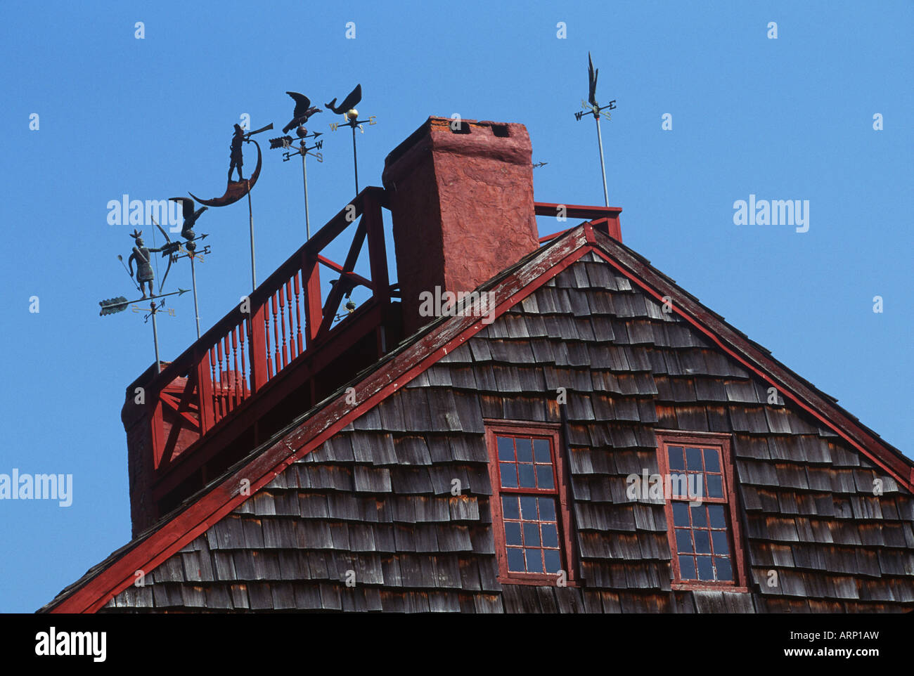 USA, Boston, New England country home roofline Stock Photo