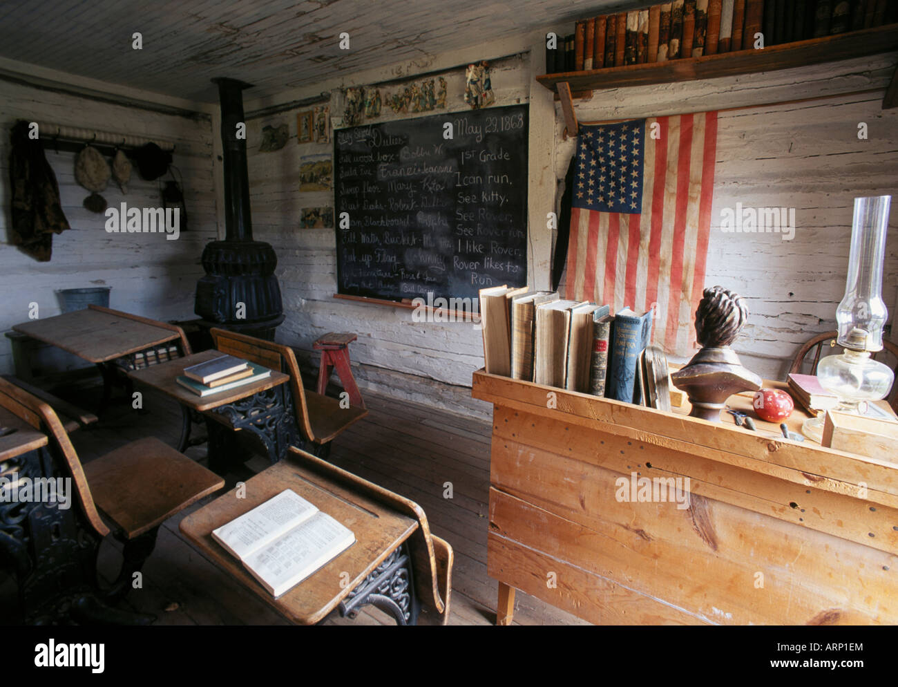 USA, Virginia City Nevada - Old schoolhouse Stock Photo