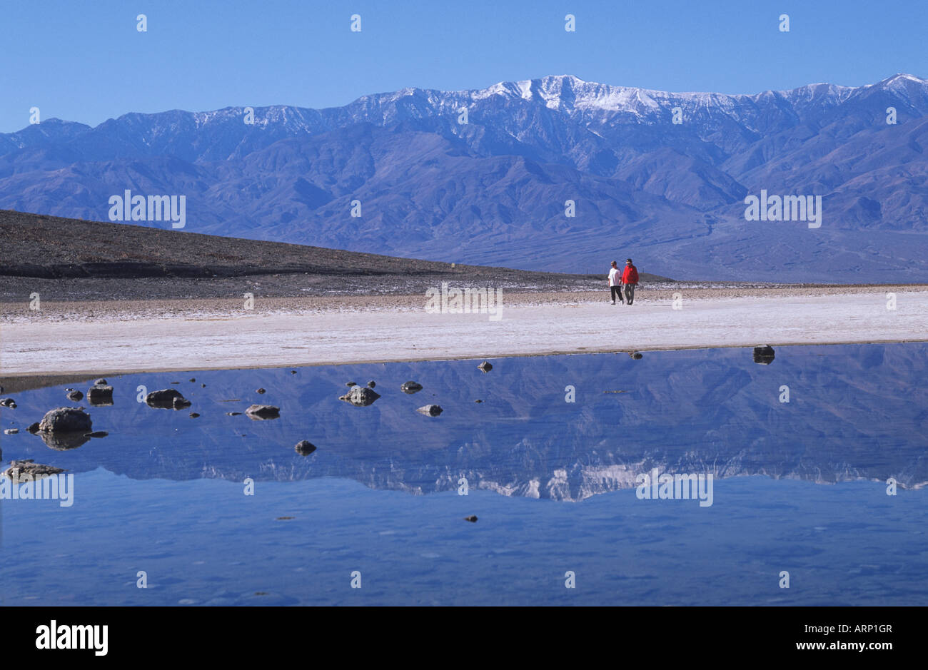USA, California, Death Valley, Badwater, lowest point in North America ...