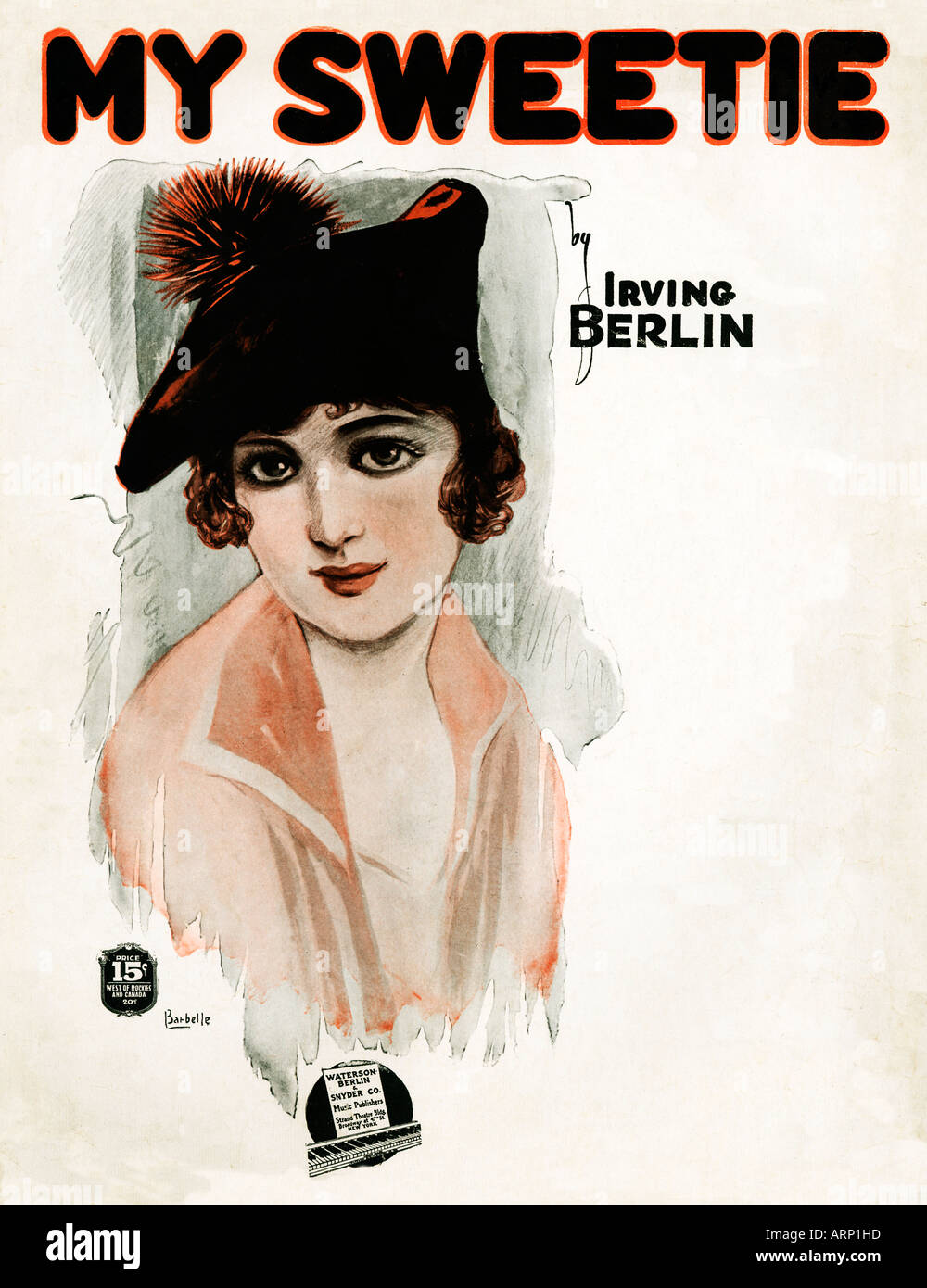 My Sweetie 1917 song sheet cover for the composition by Irving Berlin Stock Photo