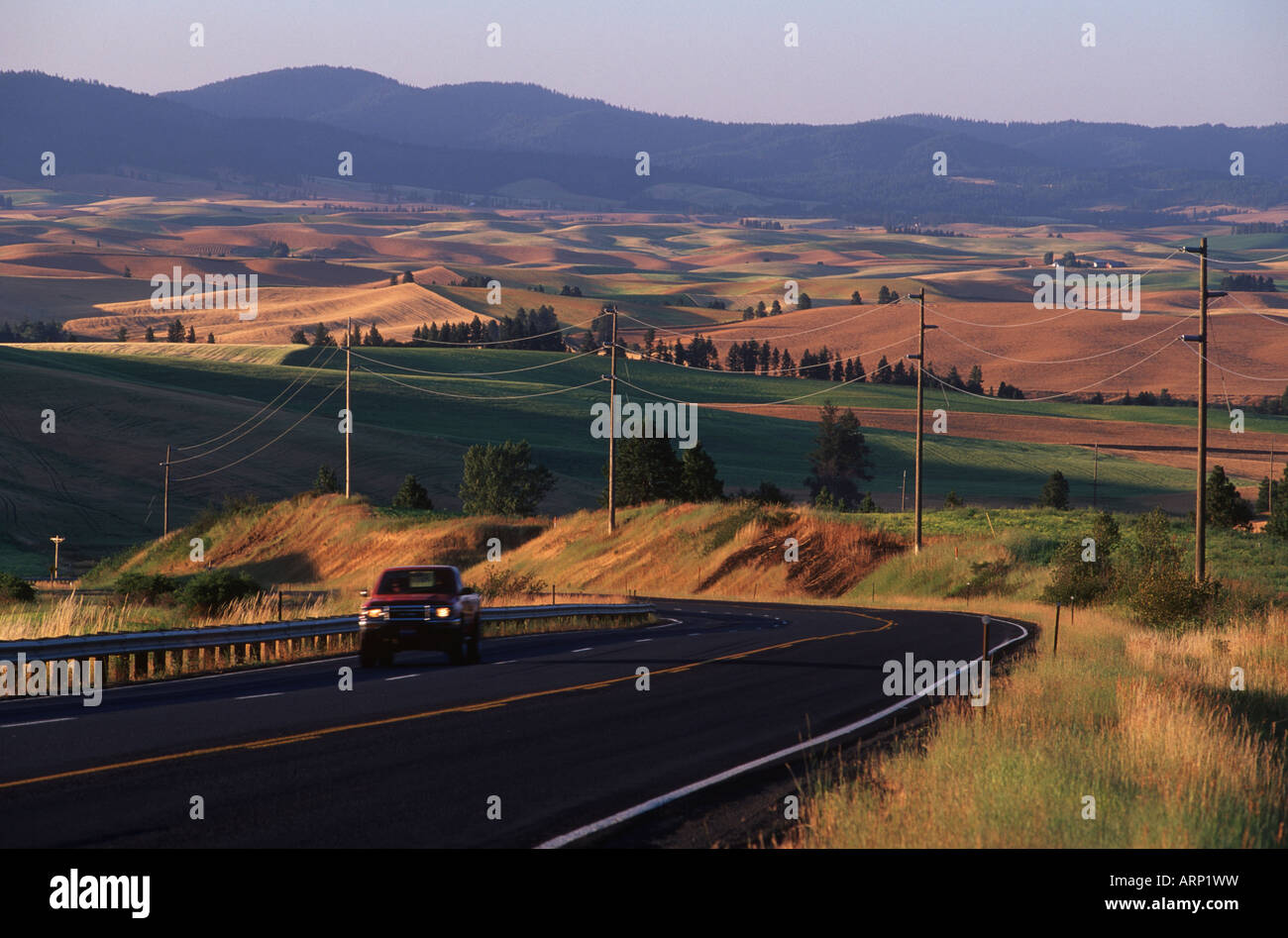 Mascow Rural USA, Idaho, rural road through farming country near Moscow Stock Photo ...