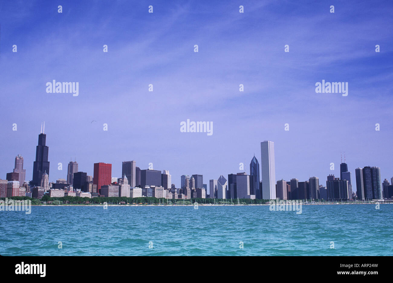 USA, Chicago, skyline from Lake Michigan Stock Photo - Alamy