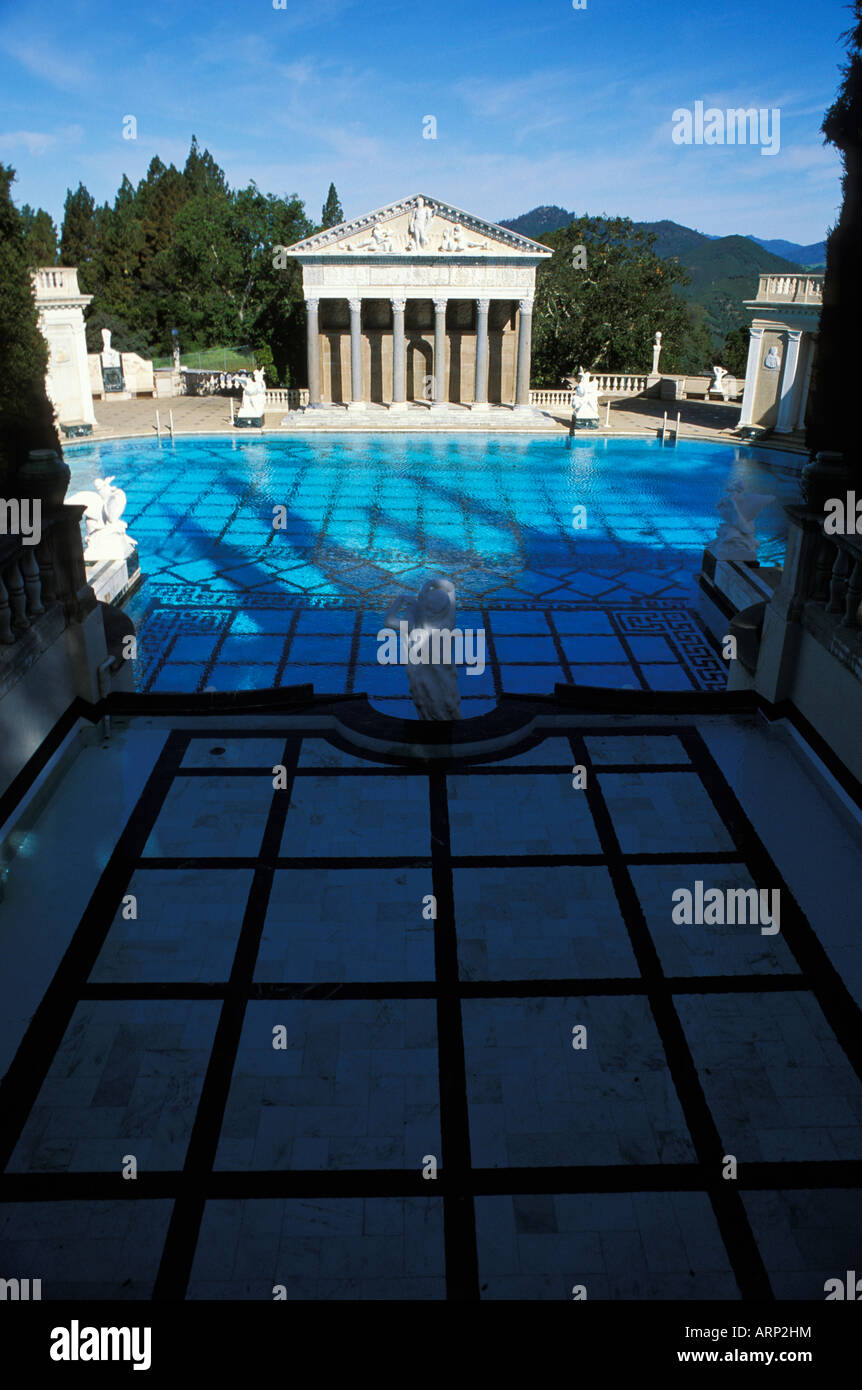 USA, California, San Simeon, Hearst Castle swimming pool with grecian architecture Stock Photo