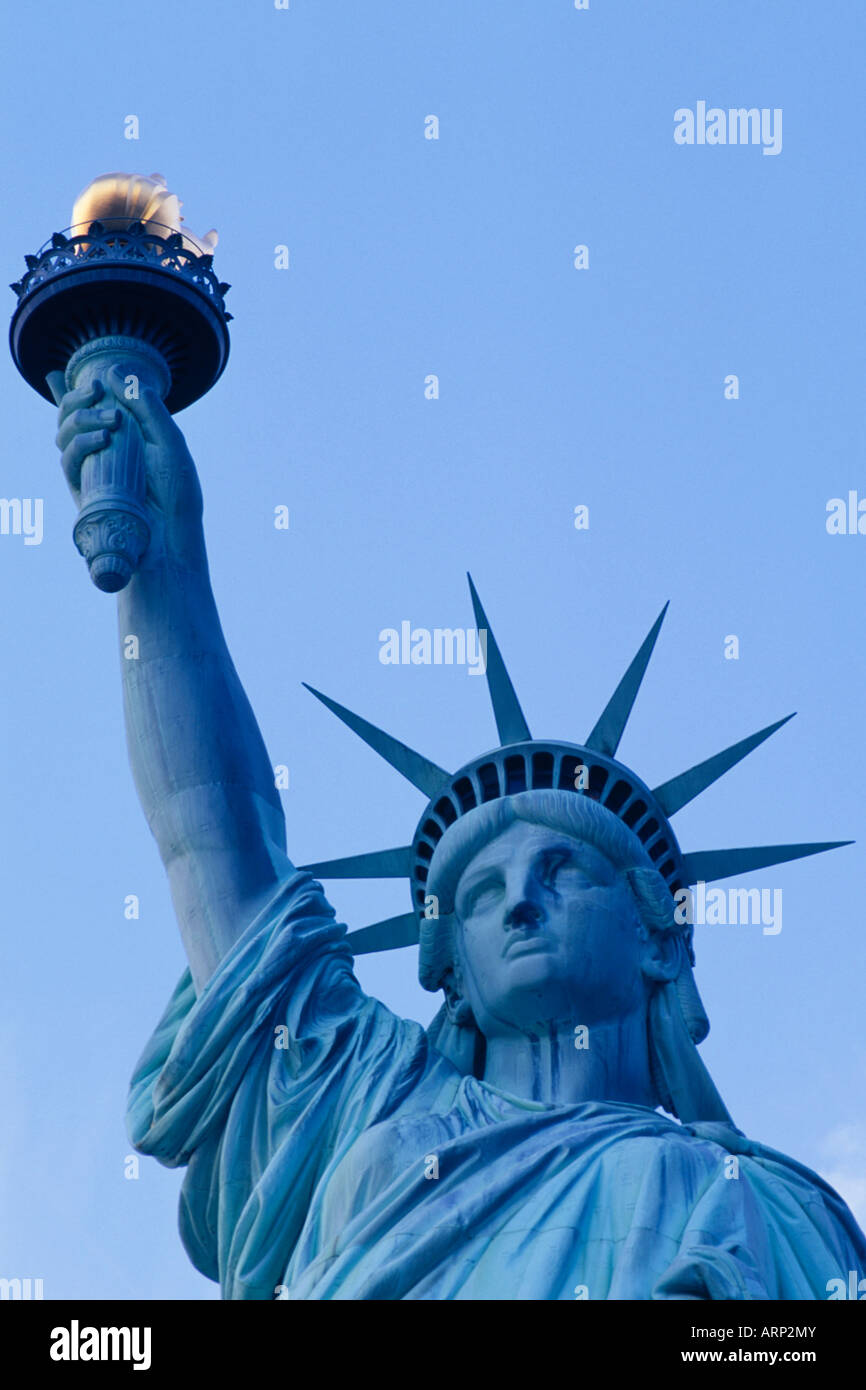 USA, New York City, Statue of Liberty, head and torch detail Stock Photo