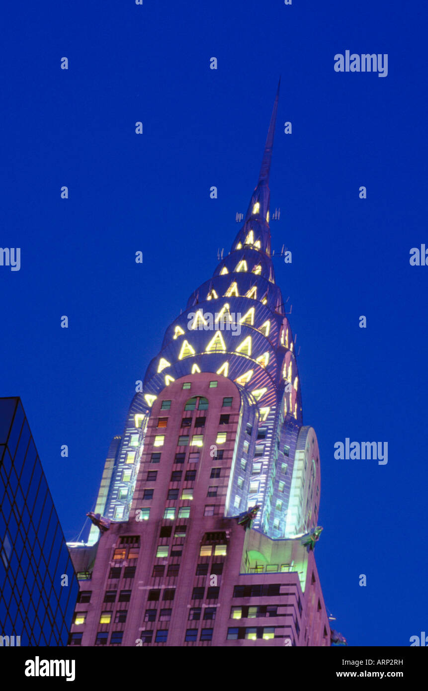 USA, New York City, Chrysler Building at twilight Stock Photo