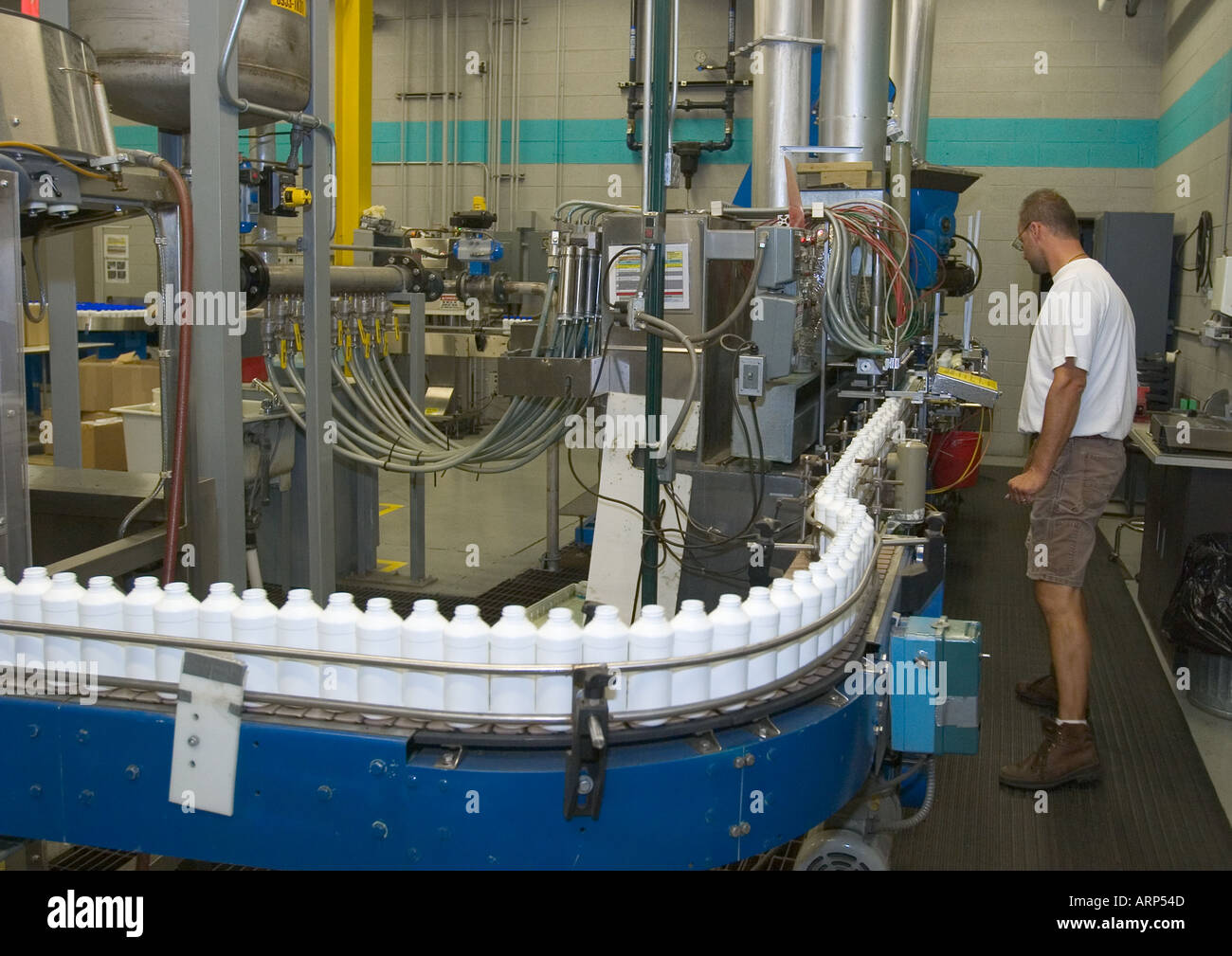 Chemical Bottling Line at Thetford Plant Stock Photo Alamy