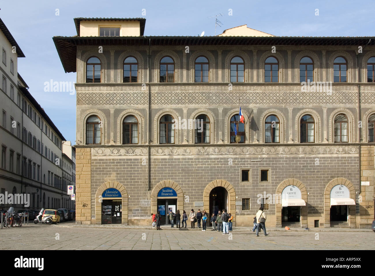 Palazzo Lensi now housing the French Institute, in Piazza Ognisanti Florence Italy Stock Photo