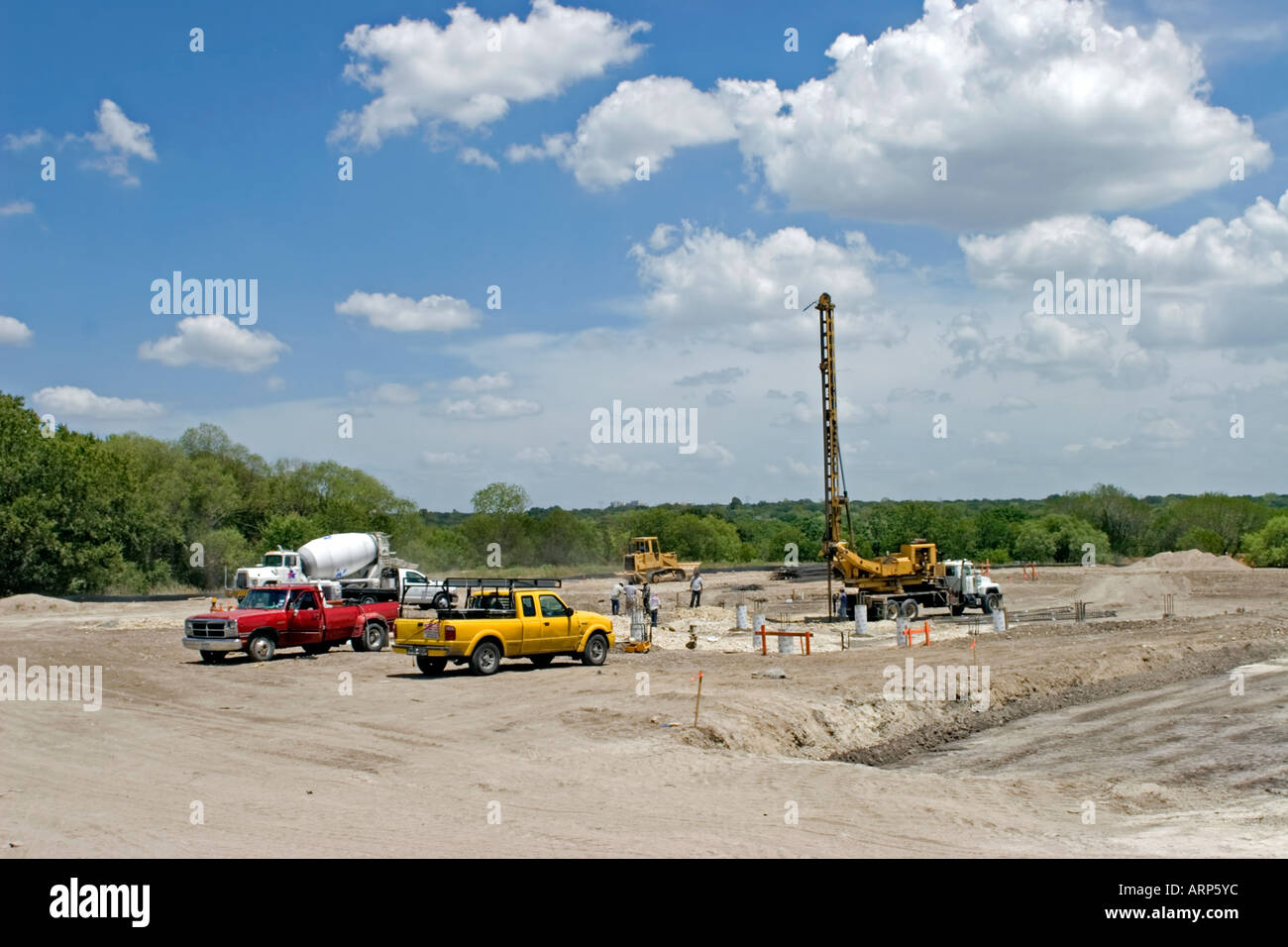 Foundation concrete pillars Stock Photo Alamy